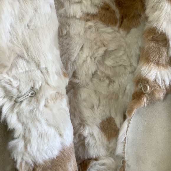 Adrienne Landau Reversible Faux Fur Shearling Coat Ivory Large - Picture 7 of 14